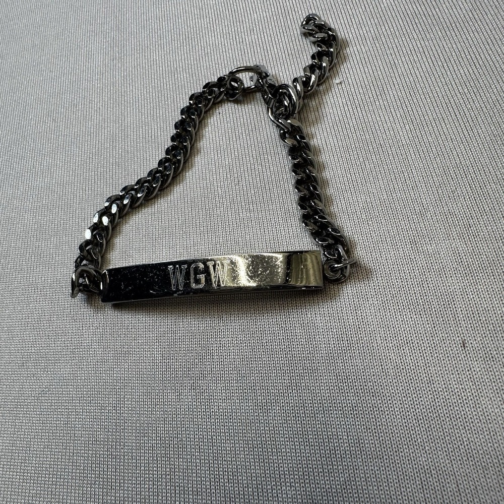 Sarah Coventry Silver Tone WGW Men's Bar Bracelet